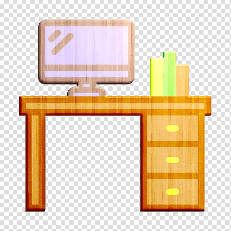 Desk icon Office elements icon, Furniture, Computer Monitor Accessory, Line, Table, Technology, Computer Desk, Rectangle transparent background PNG clipart
