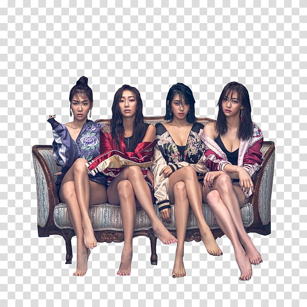 Sistar , four women sitting on couch transparent background PNG clipart