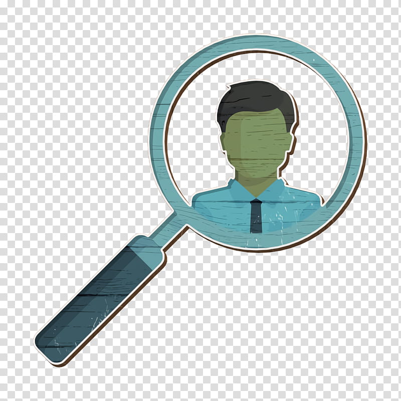 Man icon Management icon Worker icon, Turquoise, Magnifying Glass, Makeup Mirror transparent background PNG clipart