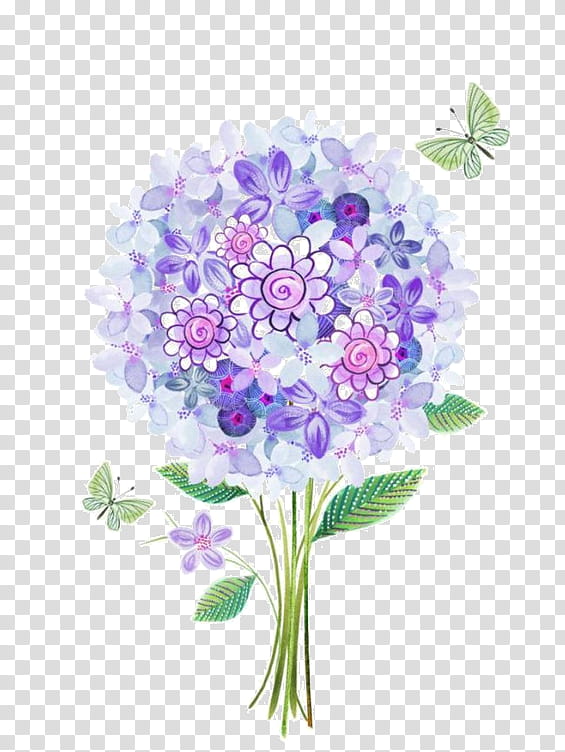 flower violet purple lilac plant, Bouquet, Hydrangea transparent background PNG clipart