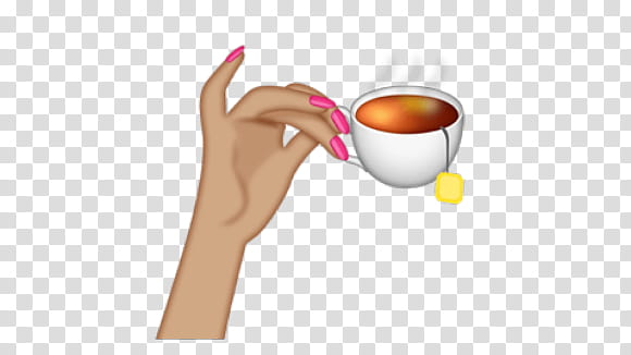 Badass Emoji s, woman's hand holding tea cup transparent background PNG clipart