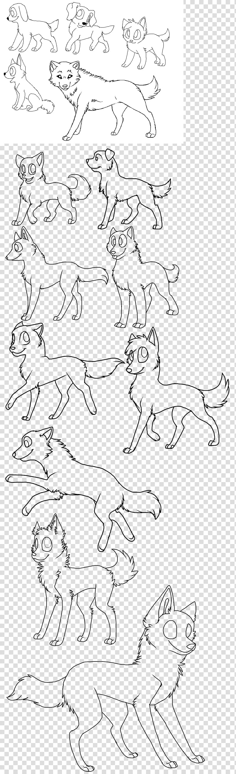 canine free lineart, black animal illustrations transparent background PNG clipart