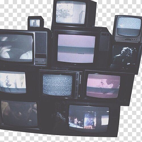Grunge Devices s, pile of black CRT televisions transparent background PNG clipart