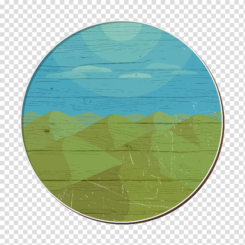 Desert icon Landscapes icon, Green, Yellow, Aqua, Turquoise, Leaf, Sky, Plate transparent background PNG clipart