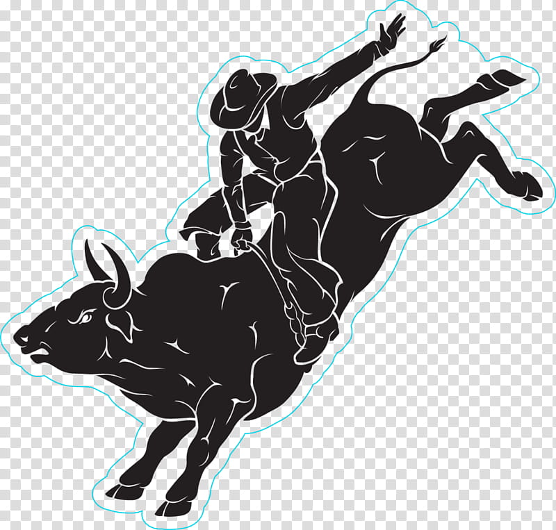 Bull Riding Traditional Sport, RODEO, Bucking, Bucking Bull, Silhouette, Equestrian, Cowboy, Drawing transparent background PNG clipart
