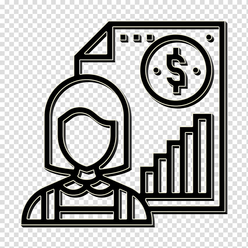 Accounting icon Individual icon Woman icon, Line Art, Coloring Book transparent background PNG clipart