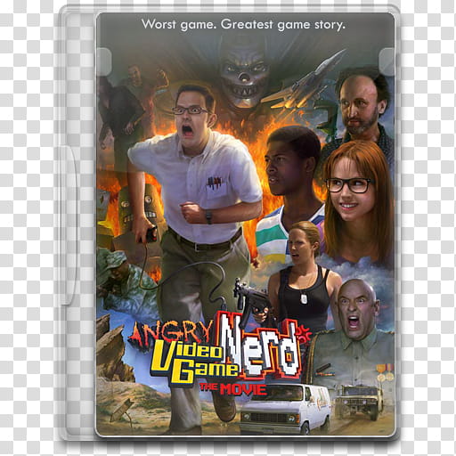 Movie Icon , Angry Video Game Nerd, The Movie, Angry Nerd Video Game DVD case transparent background PNG clipart