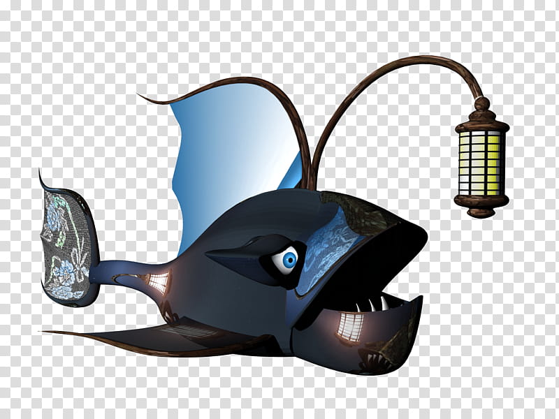 Steampunk Fish, black angler fish art transparent background PNG clipart
