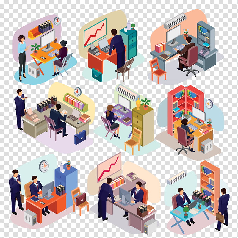 Business, Isometric Projection, Businessperson, Royaltyfree, , Office, Toy, Playset transparent background PNG clipart
