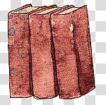 , three brown books transparent background PNG clipart