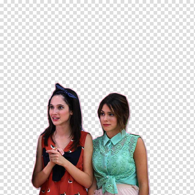 Martina Stoessel y Lodovica Comello, women's green and white sleeveless dress transparent background PNG clipart