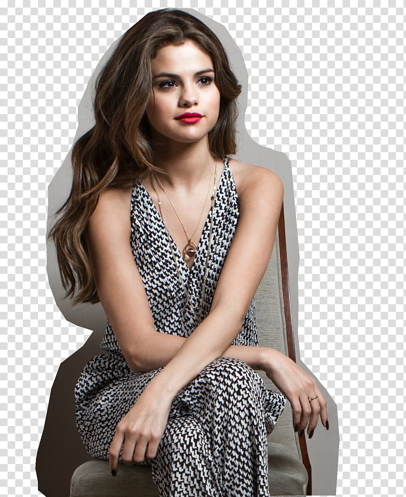 Selena Gomez con Borde transparent background PNG clipart