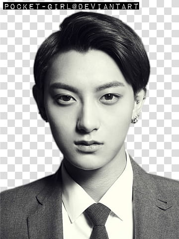 EXO Kiss and Hug Render , man's grayscale portrait transparent background PNG clipart