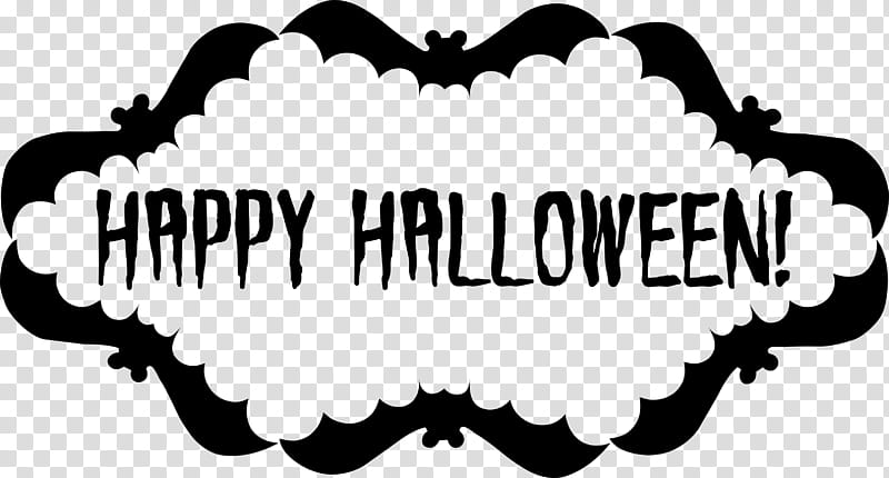 Halloween, black happy halloween sticker transparent background PNG clipart