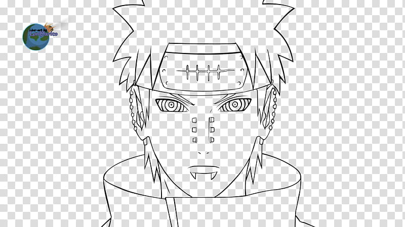 Naruto Pain Clipart Line - Pain Face Naruto Drawing, HD Png Download ,  Transparent Png Image