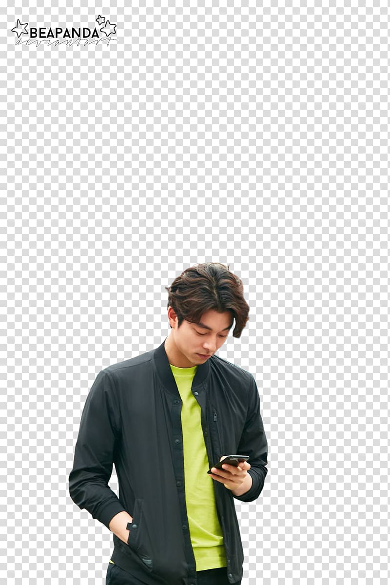 Gong Yoo, Gong Yoo holding phone transparent background PNG clipart