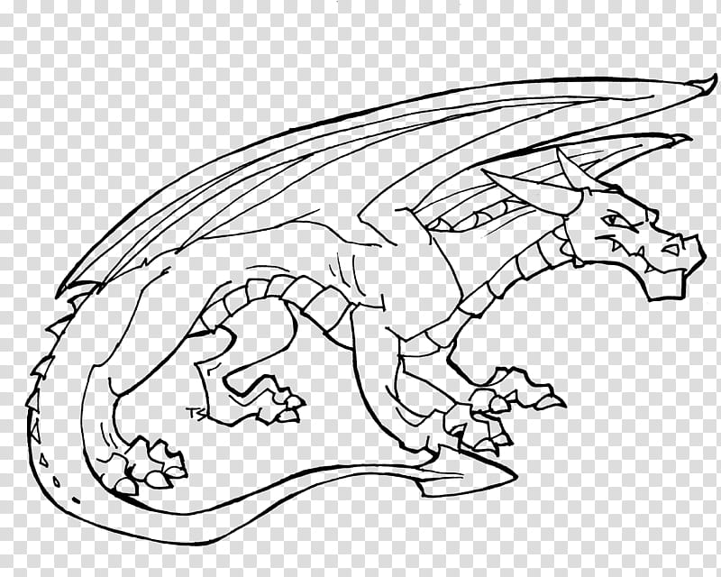 Big Ol O Lineart , black dragon drawing transparent background PNG clipart