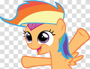 Scootaloo In A Wig,Color Corrected-, orange unicorn character transparent background PNG clipart thumbnail