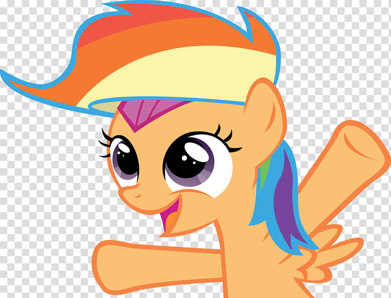 Scootaloo In A Wig,Color Corrected-, orange unicorn character transparent background PNG clipart