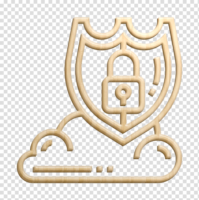 Data protection icon Database Management icon Shield icon, Symbol, Brass, Metal transparent background PNG clipart
