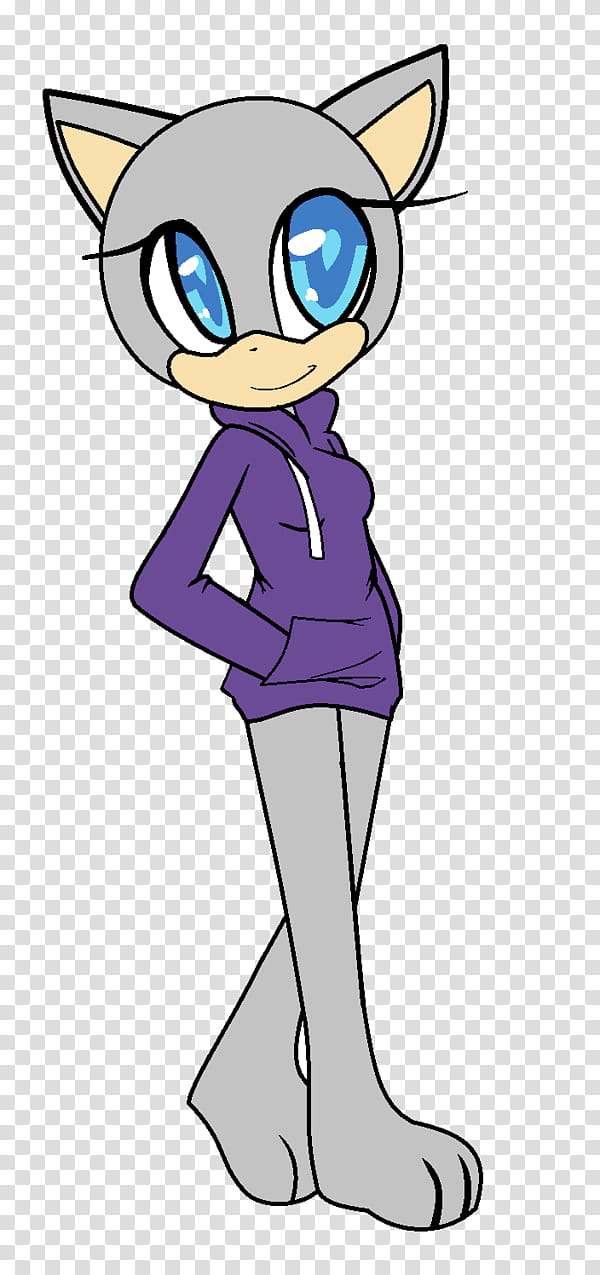 Hoodie [Furry Base #], gray cat character wearing purple hoodie art transparent background PNG clipart