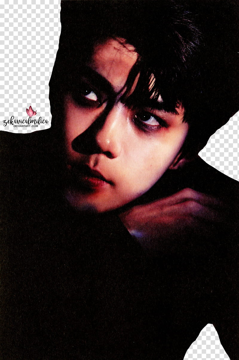 EXO Sehun Monster, man black haired waring black top transparent background PNG clipart