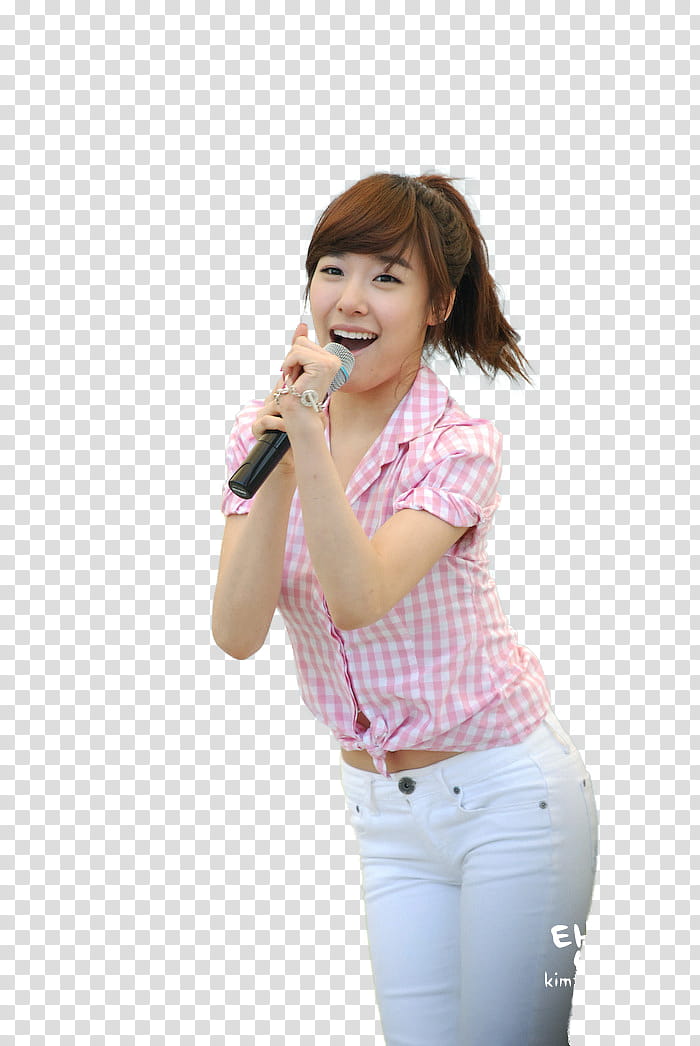 SNSD GEE LIVE  RENDER, woman standing and singing transparent background PNG clipart