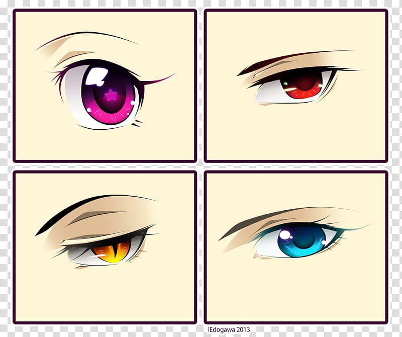Anime Eyes, four assorted-color eyes collage illustration transparent  background PNG clipart | HiClipart