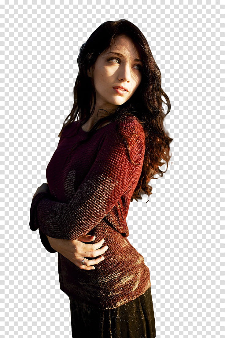 EMILY RUDD, woman wearing red and brown sweater transparent background PNG  clipart | HiClipart
