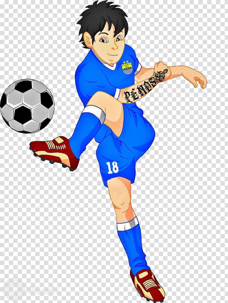 boy kicking ball clipart blue