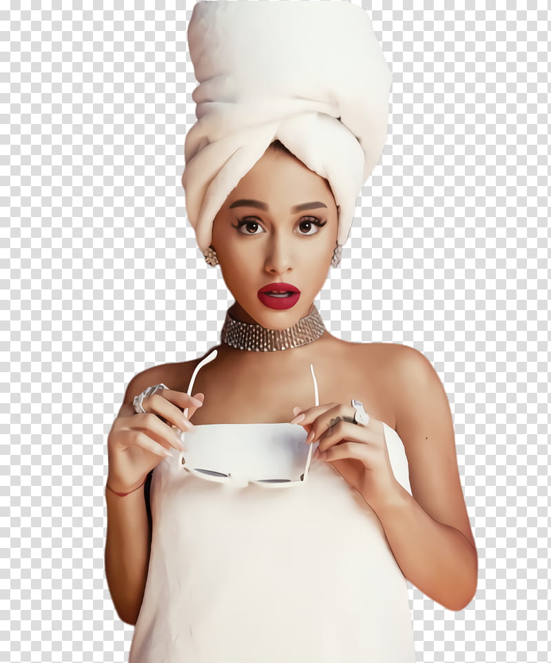 Neck White, Ariana Grande, Headgear, Turban, Cap, Beige, Beanie transparent background PNG clipart