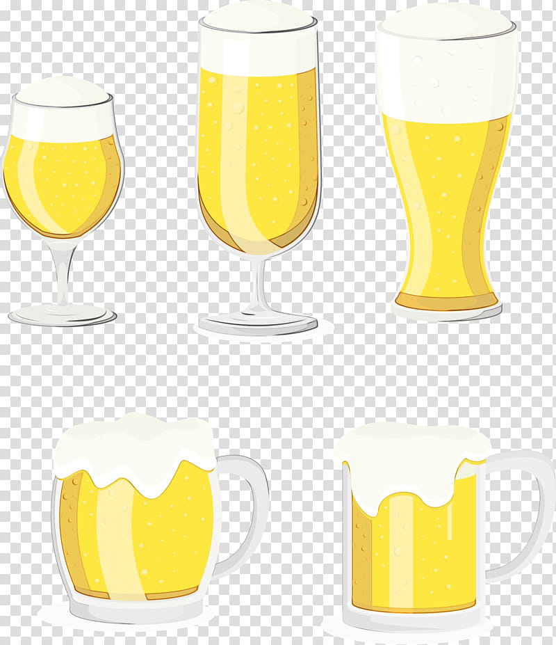 Wine glass, Watercolor, Paint, Wet Ink, Beer Glass, Drinkware, Yellow, Pint Glass transparent background PNG clipart