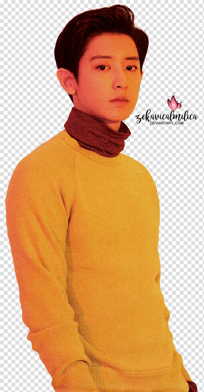 EXO Chanyeol  Season Greetings, man in yellow sweatshirt transparent background PNG clipart