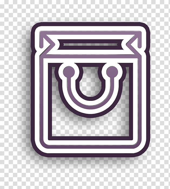 Shop Icon, Bag Icon, Buy Icon, Market Icon, Logo, Purple, Line, Meter transparent background PNG clipart