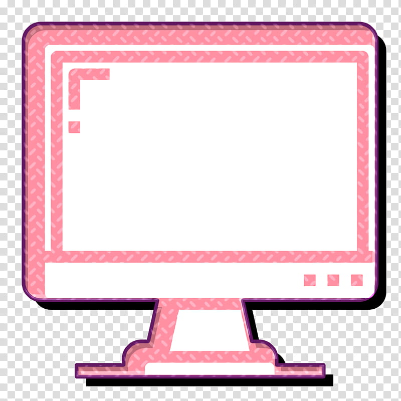Monitor icon Electronic Device icon Tv icon, Pink, Technology, Rectangle, Magenta, Square, Screen transparent background PNG clipart
