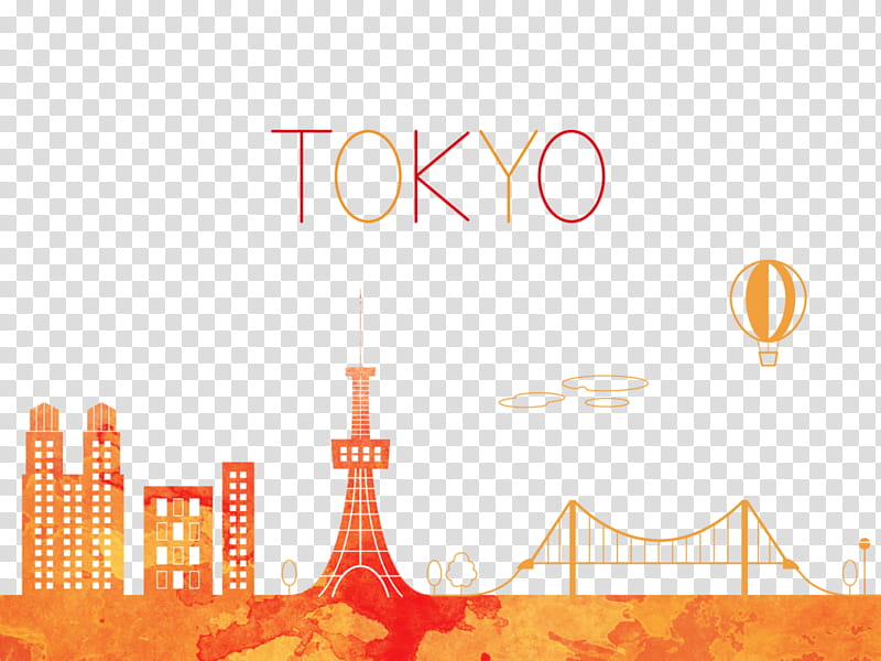 City Skyline, Tokyo, Stade Roland Garros, Greater Tokyo Area, Television, Japanese Language, Music, Orange transparent background PNG clipart