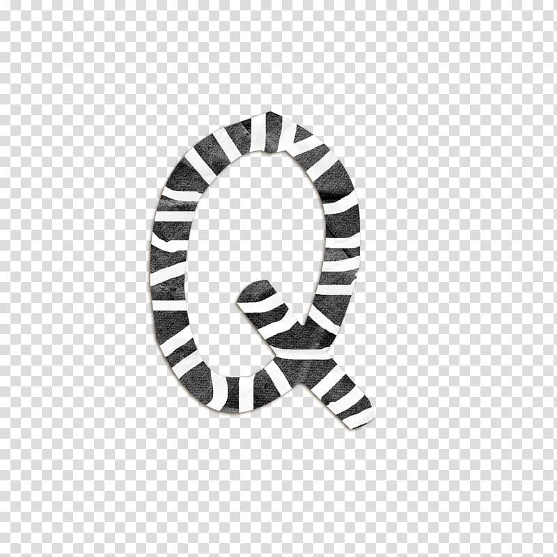 Freaky, gray and white striped letter Q transparent background PNG clipart
