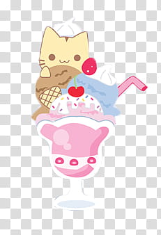 Cute, pink and blue ice cream cliaprt transparent background PNG clipart