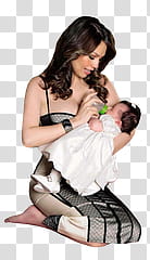woman holding baby while feeding with milk transparent background PNG clipart