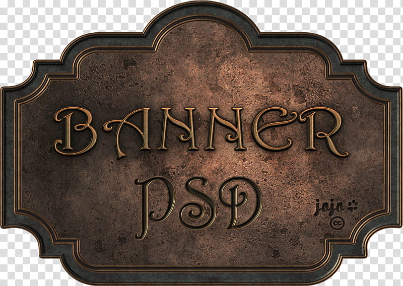 Bronze metal banner PSD , Banner PSD illustration transparent background PNG clipart