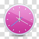 Girlz Love Icons , clock, round white and pink analog clock art transparent background PNG clipart