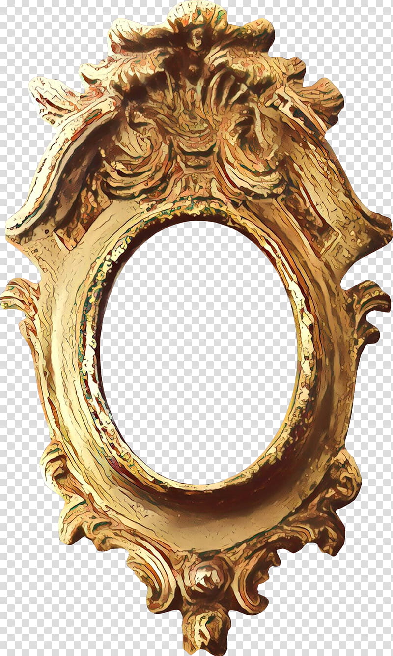 Metal, Cartoon, Mirror, Frames, Fillet, Mirrors Edge, Bronze, Editing transparent background PNG clipart