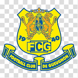 Team Logos, yellow and blue Football Club De Gueugnon logo transparent background PNG clipart
