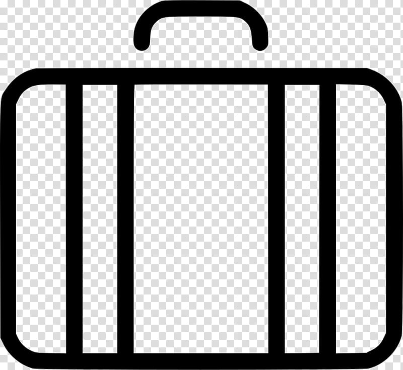 Travel Suitcase, Baggage, Briefcase, Symbol, Vacation, Tourism, Hotel, Black And White transparent background PNG clipart