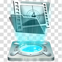 Hologram Dock icons v  , My video, white and gray electronic device transparent background PNG clipart
