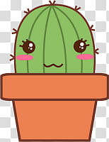 green cactus in brown pot transparent background PNG clipart