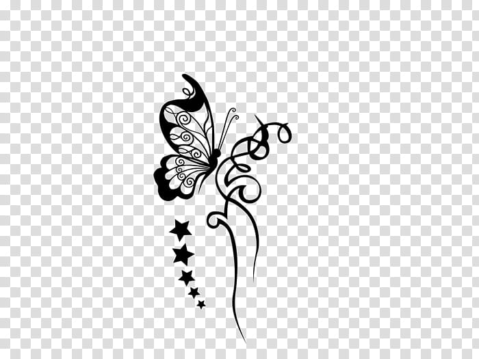 Black And White Flower, Butterfly, Tattoo, Drawing, Cabbage White, Idea, Henna, Art transparent background PNG clipart