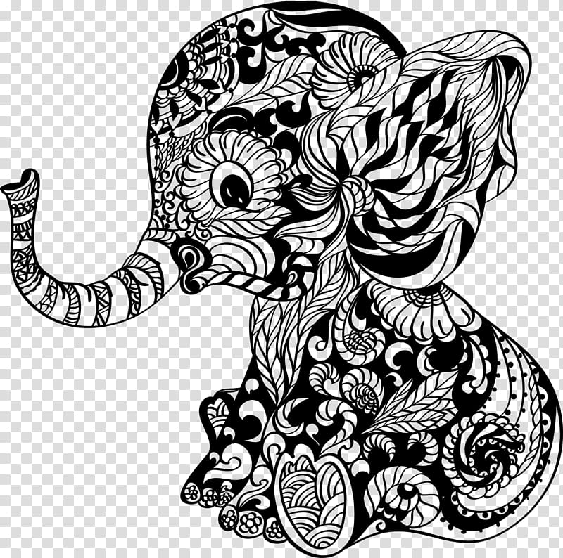 Ganesha Line Drawing, Elephant, Mandala, Infant, Child, Painting, Line Art, Blackandwhite transparent background PNG clipart