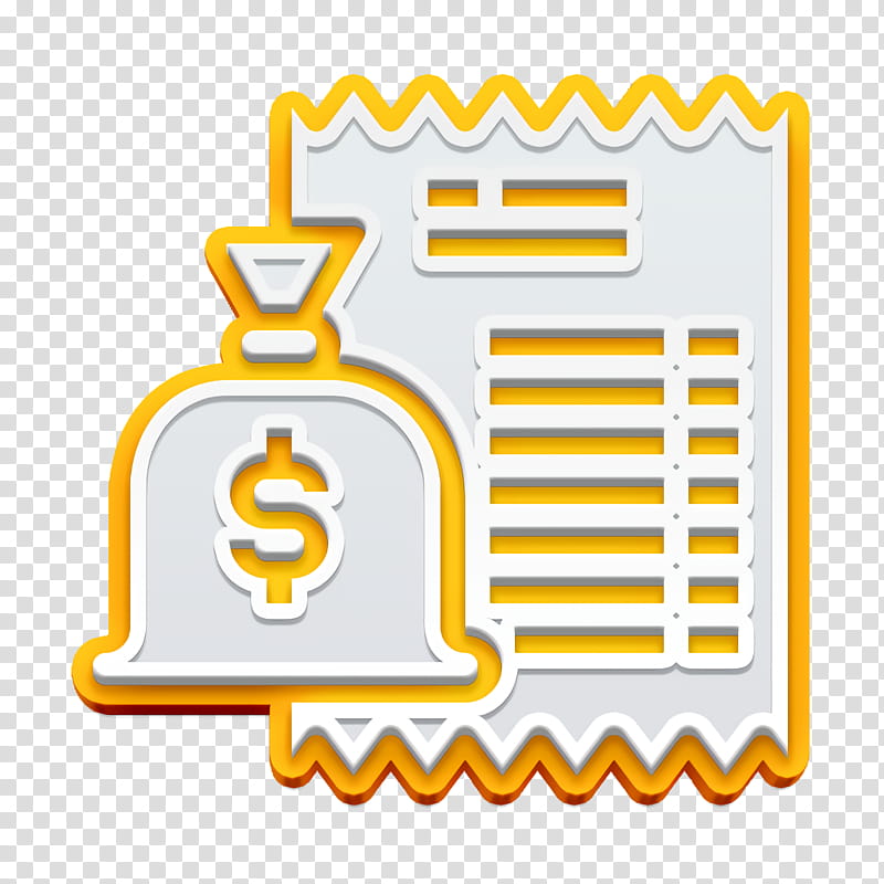 Bill icon Bill And Payment icon, Text, Yellow, Line, Logo, Symbol, Number, Rectangle transparent background PNG clipart