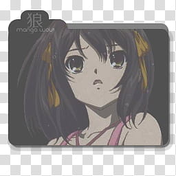 Windows Folder Icon Anime Mix, Haruhi Suzumiya transparent background PNG clipart